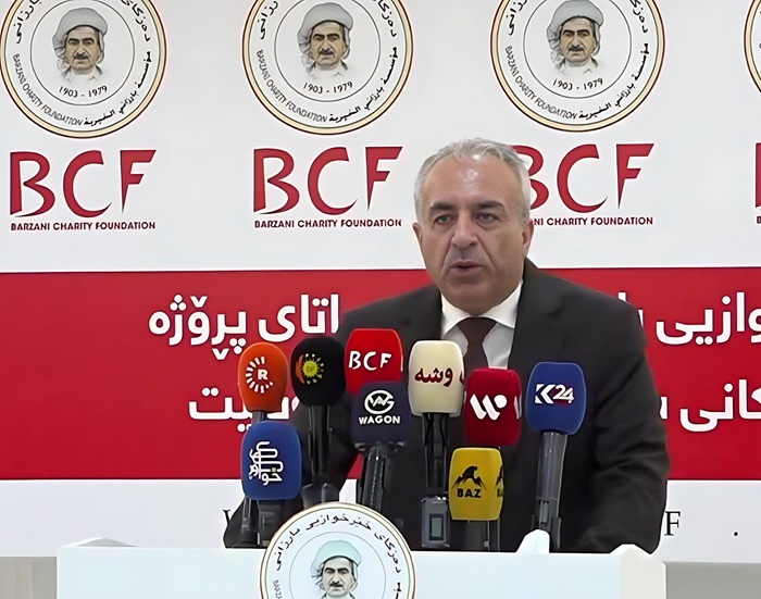 موسا ئەحمەد شەشەمین ڕاپۆرتی دەزگای خێرخوازیی بارزانی بۆ ڕۆژئاوا خستەڕوو